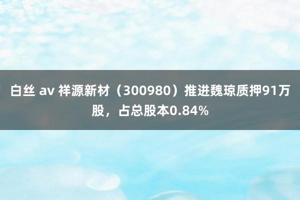 白丝 av 祥源新材（300980）推进魏琼质押91万股，占总股本0.84%