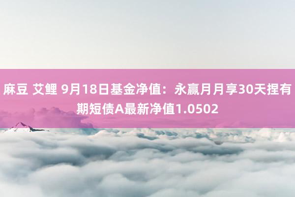 麻豆 艾鲤 9月18日基金净值：永赢月月享30天捏有期短债A最新净值1.0502