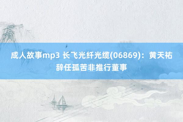 成人故事mp3 长飞光纤光缆(06869)：黄天祐辞任孤苦非推行董事