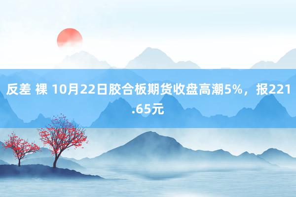 反差 裸 10月22日胶合板期货收盘高潮5%，报221.65元