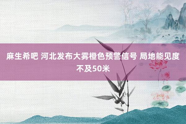 麻生希吧 河北发布大雾橙色预警信号 局地能见度不及50米