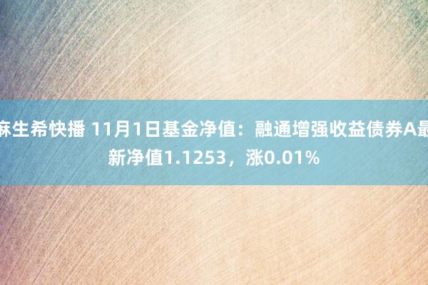 麻生希快播 11月1日基金净值：融通增强收益债券A最新净值1.1253，涨0.01%