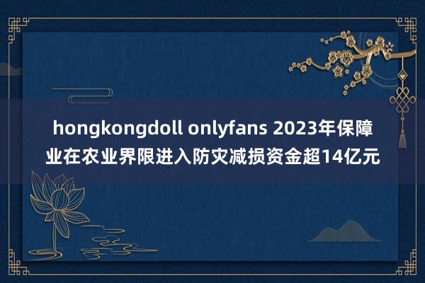 hongkongdoll onlyfans 2023年保障业在农业界限进入防灾减损资金超14亿元