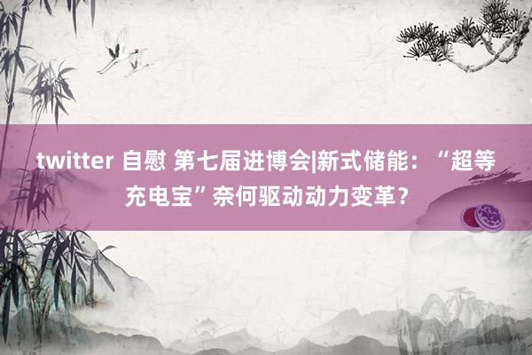 twitter 自慰 第七届进博会|新式储能：“超等充电宝”奈何驱动动力变革？