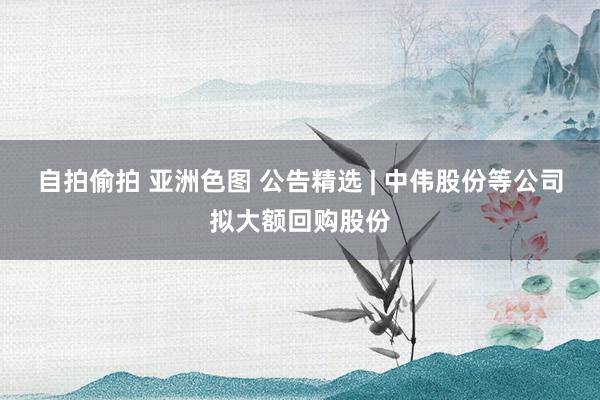 自拍偷拍 亚洲色图 公告精选 | 中伟股份等公司拟大额回购股份