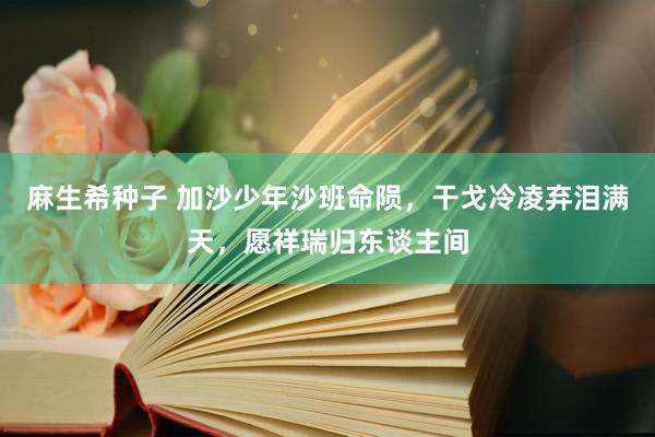 麻生希种子 加沙少年沙班命陨，干戈冷凌弃泪满天，愿祥瑞归东谈主间