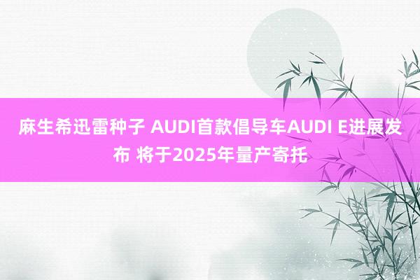 麻生希迅雷种子 AUDI首款倡导车AUDI E进展发布 将于2025年量产寄托