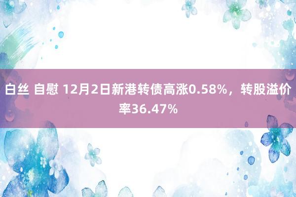 白丝 自慰 12月2日新港转债高涨0.58%，转股溢价率36.47%