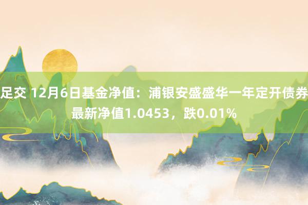 足交 12月6日基金净值：浦银安盛盛华一年定开债券最新净值1.0453，跌0.01%