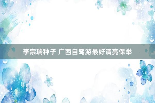 李宗瑞种子 广西自驾游最好清亮保举