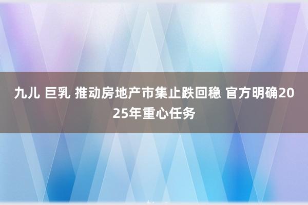 九儿 巨乳 推动房地产市集止跌回稳 官方明确2025年重心任务