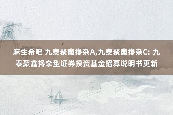 麻生希吧 九泰聚鑫搀杂A,九泰聚鑫搀杂C: 九泰聚鑫搀杂型证券投资基金招募说明书更新