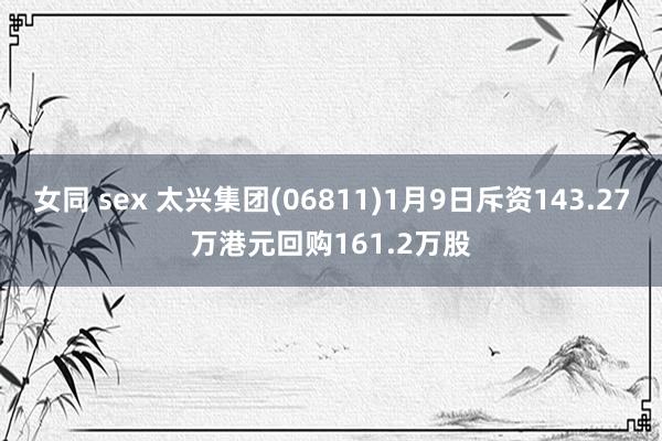 女同 sex 太兴集团(06811)1月9日斥资143.27万港元回购161.2万股