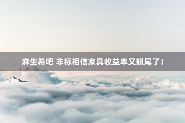 麻生希吧 非标相信家具收益率又翘尾了！