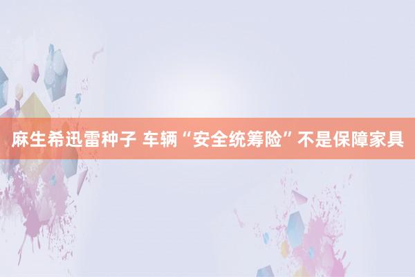 麻生希迅雷种子 车辆“安全统筹险”不是保障家具